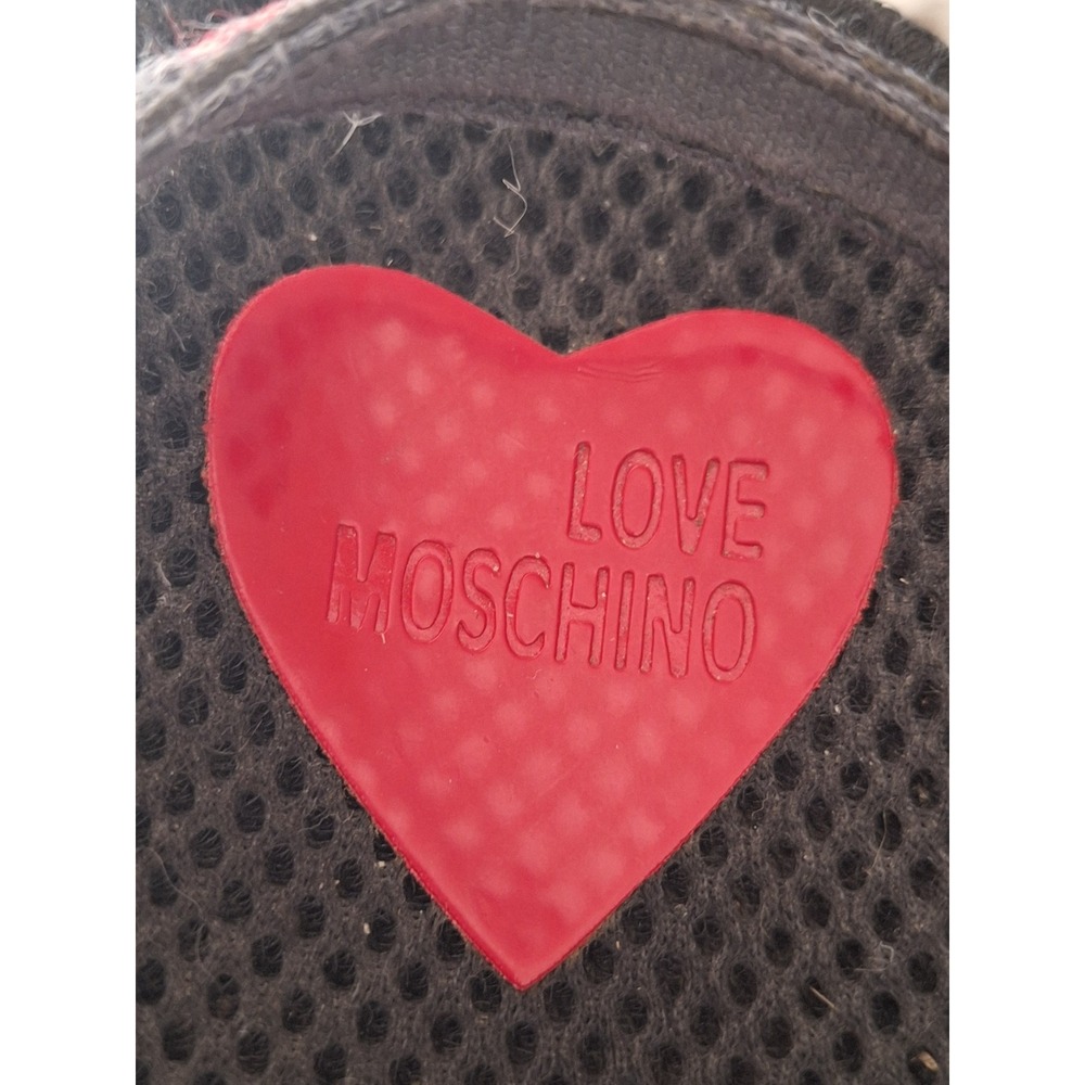 Moschino Black Red Logo Tape Platform Sandals Women's Sz 40/9.5 US - Picture 9 of 9